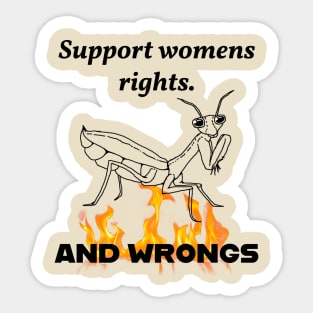 Support womens rights AND WRONGS Sticker